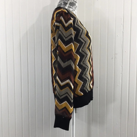 Missoni‎ Target Black Yellow Chevron Print Long Sleeve Top - Picture 2 of 11